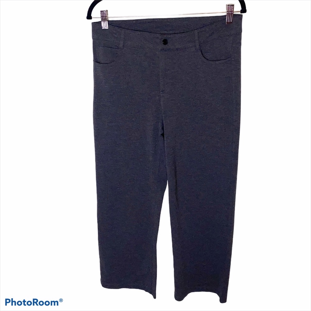 Athleta Gray Ponte Straight Leg Pants Size 10 Short